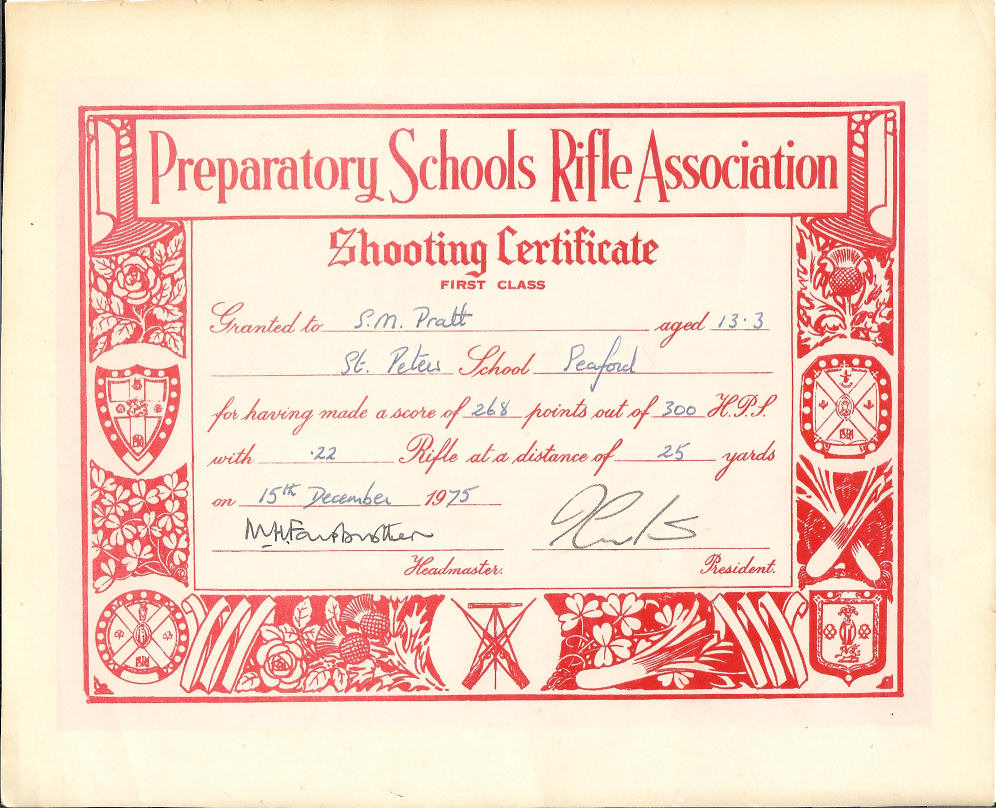 1st Class Shooting Certificate